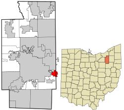 Summit County Ohio incorporated and unincorporated areas Mogadore highlighted